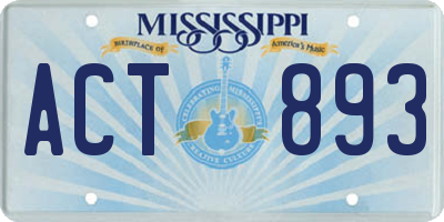 MS license plate ACT893