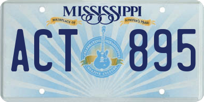 MS license plate ACT895