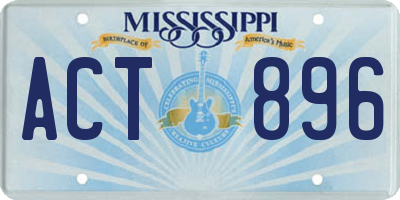 MS license plate ACT896