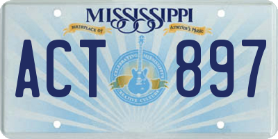 MS license plate ACT897