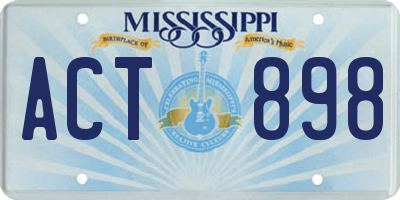 MS license plate ACT898