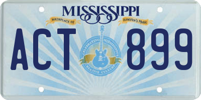 MS license plate ACT899