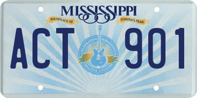 MS license plate ACT901