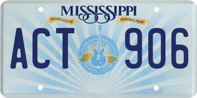 MS license plate ACT906