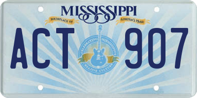 MS license plate ACT907