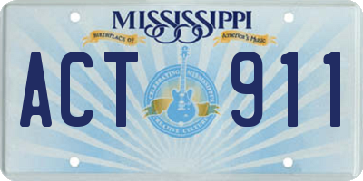 MS license plate ACT911