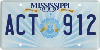 MS license plate ACT912
