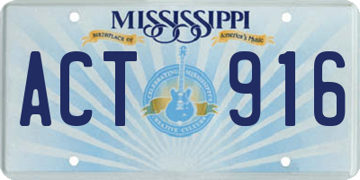 MS license plate ACT916