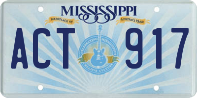 MS license plate ACT917