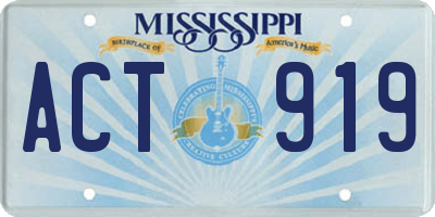 MS license plate ACT919