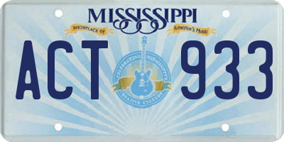 MS license plate ACT933