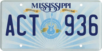 MS license plate ACT936