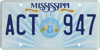 MS license plate ACT947