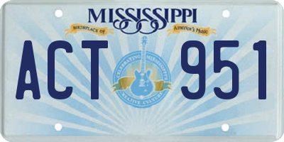 MS license plate ACT951
