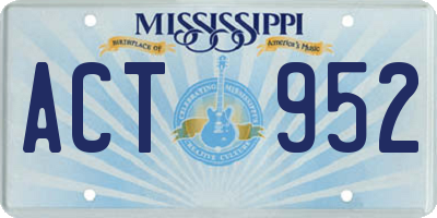 MS license plate ACT952