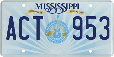 MS license plate ACT953