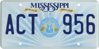 MS license plate ACT956