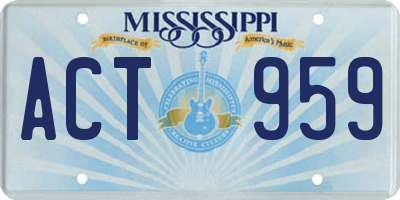 MS license plate ACT959
