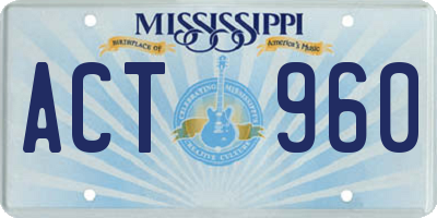 MS license plate ACT960