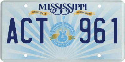 MS license plate ACT961
