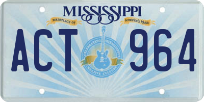 MS license plate ACT964