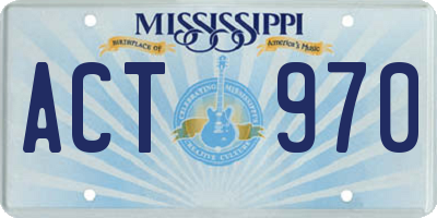 MS license plate ACT970