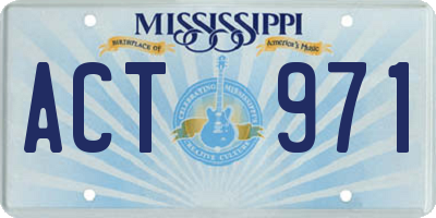MS license plate ACT971