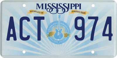 MS license plate ACT974