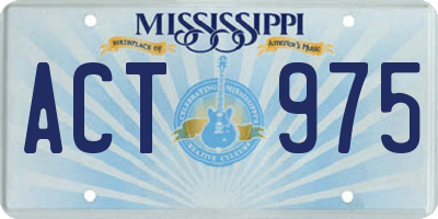 MS license plate ACT975