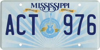MS license plate ACT976