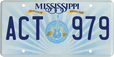 MS license plate ACT979