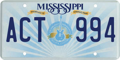 MS license plate ACT994