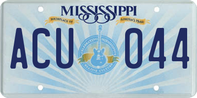 MS license plate ACU044