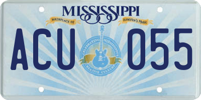 MS license plate ACU055