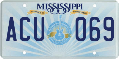 MS license plate ACU069