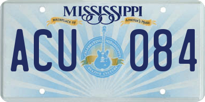 MS license plate ACU084