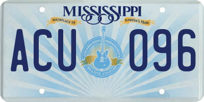 MS license plate ACU096