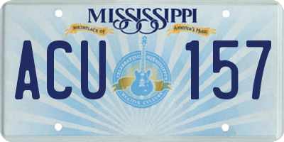 MS license plate ACU157