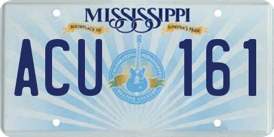 MS license plate ACU161