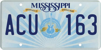 MS license plate ACU163
