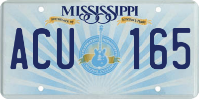 MS license plate ACU165
