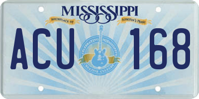 MS license plate ACU168
