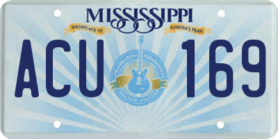 MS license plate ACU169
