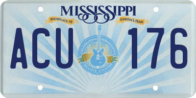 MS license plate ACU176