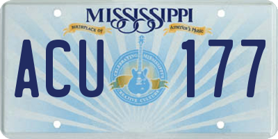MS license plate ACU177