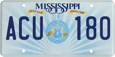 MS license plate ACU180