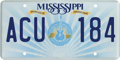 MS license plate ACU184