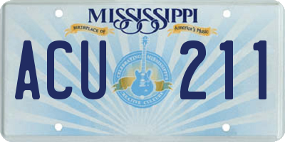 MS license plate ACU211