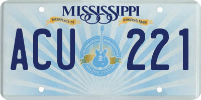MS license plate ACU221