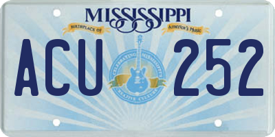 MS license plate ACU252